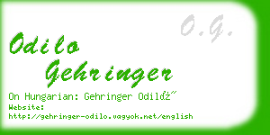 odilo gehringer business card